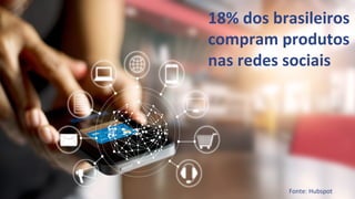 18%	
  dos	
  brasileiros	
  
compram	
  produtos	
  
nas	
  redes	
  sociais	
  	
  
Fonte:	
  Hubspot	
  	
  
 