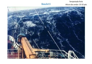 Beaufort 9
Tempestade forte
Altura das ondas: 23-32 pés
 
