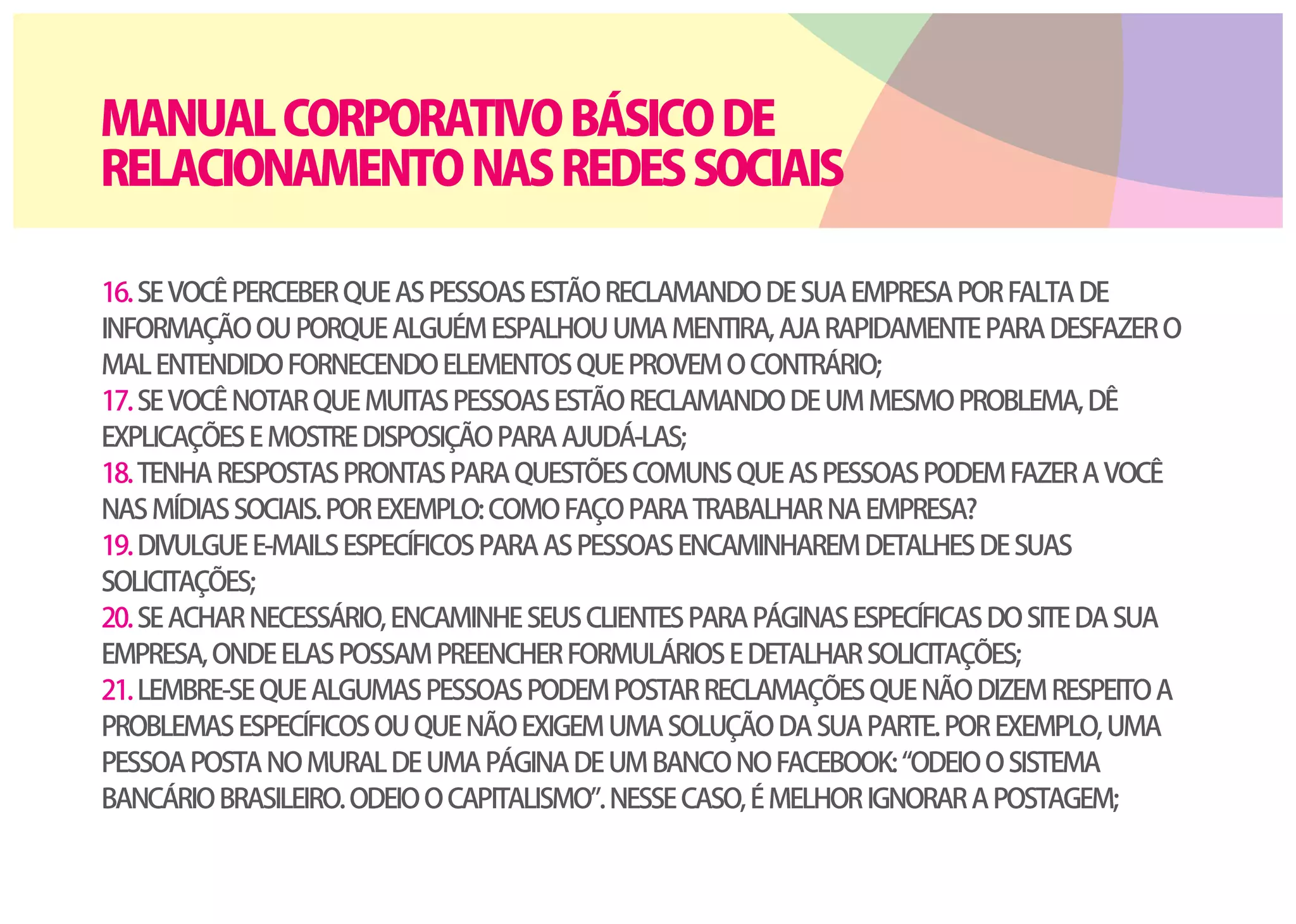 Comportamento em redes sociais - Etiqueta