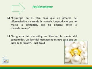 Percepción :GCMInfluencias psicológicasExposiciónselectivaEl consumidor percibeciertos estímulos e ignora otrosDistorsiónSelectivaEl consumidor cambia o distorsiona información que entra en conflicto con sus sentimientos o creenciasRetenciónselectivaEl consumidor recuerda solamenteaquella información que refuerza suscreencias personalesComportamiento del  consumidor