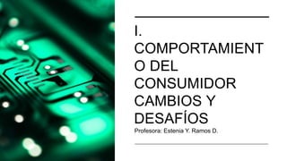 I.
COMPORTAMIENT
O DEL
CONSUMIDOR
CAMBIOS Y
DESAFÍOS
Profesora: Estenia Y. Ramos D.
 