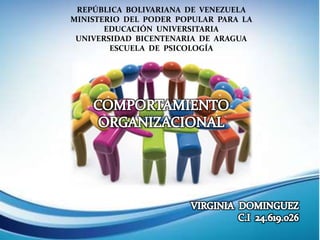 REPÚBLICA BOLIVARIANA DE VENEZUELA
MINISTERIO DEL PODER POPULAR PARA LA
EDUCACIÓN UNIVERSITARIA
UNIVERSIDAD BICENTENARIA DE ARAGUA
ESCUELA DE PSICOLOGÍA
 