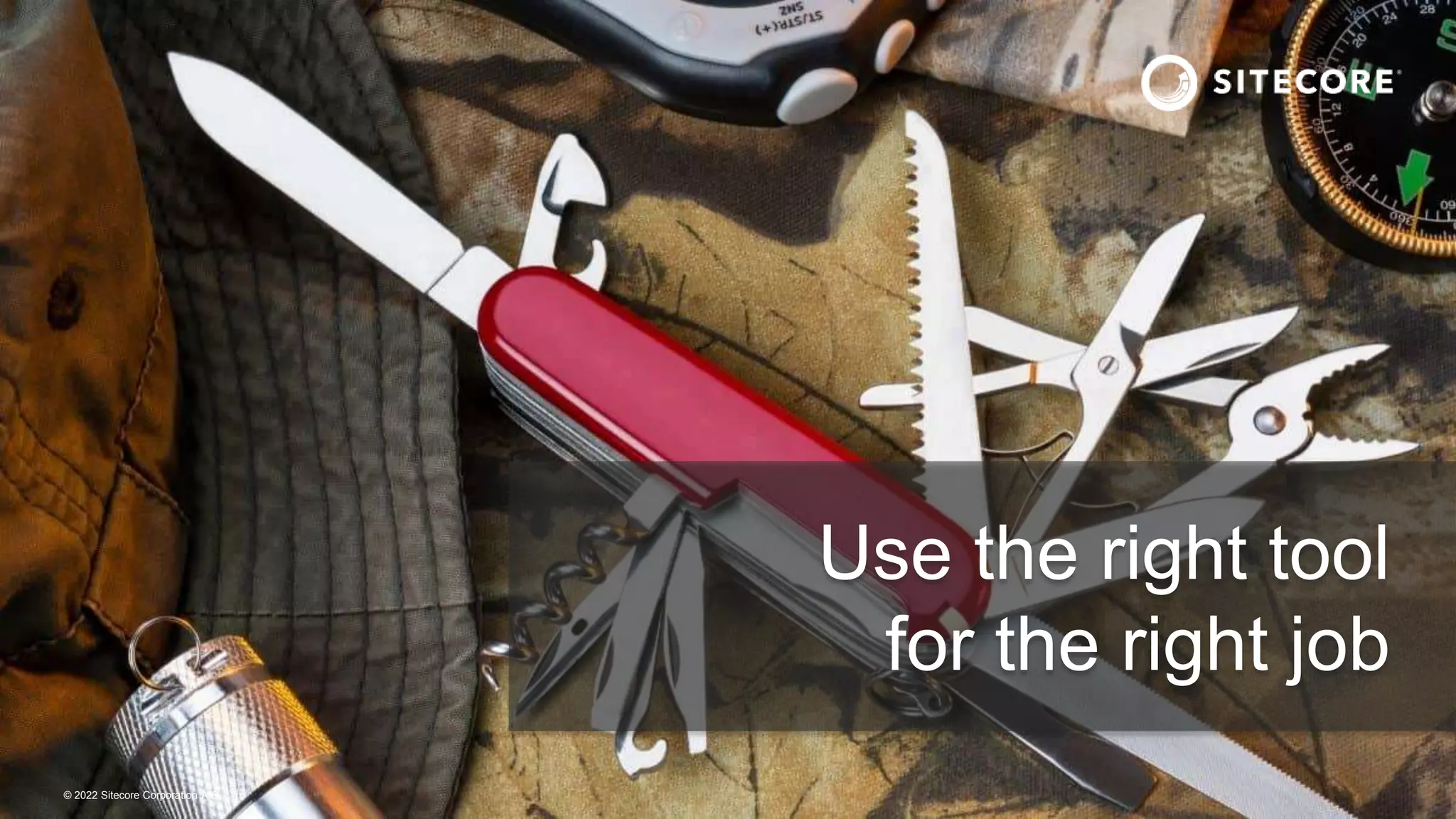 © 2022 Sitecore Corporation A/S.
Use the right tool
for the right job
 