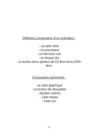 Les composants informatique | PDF