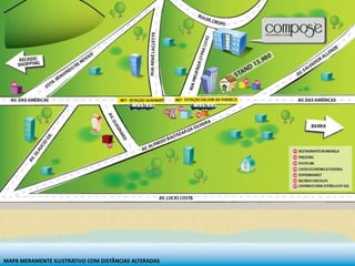 MAPA MERAMENTE ILUSTRATIVO COM DISTÂNCIAS ALTERADAS
 