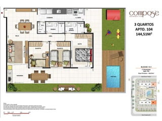 3 QUARTOS
APTO. 104
144,51M2
 