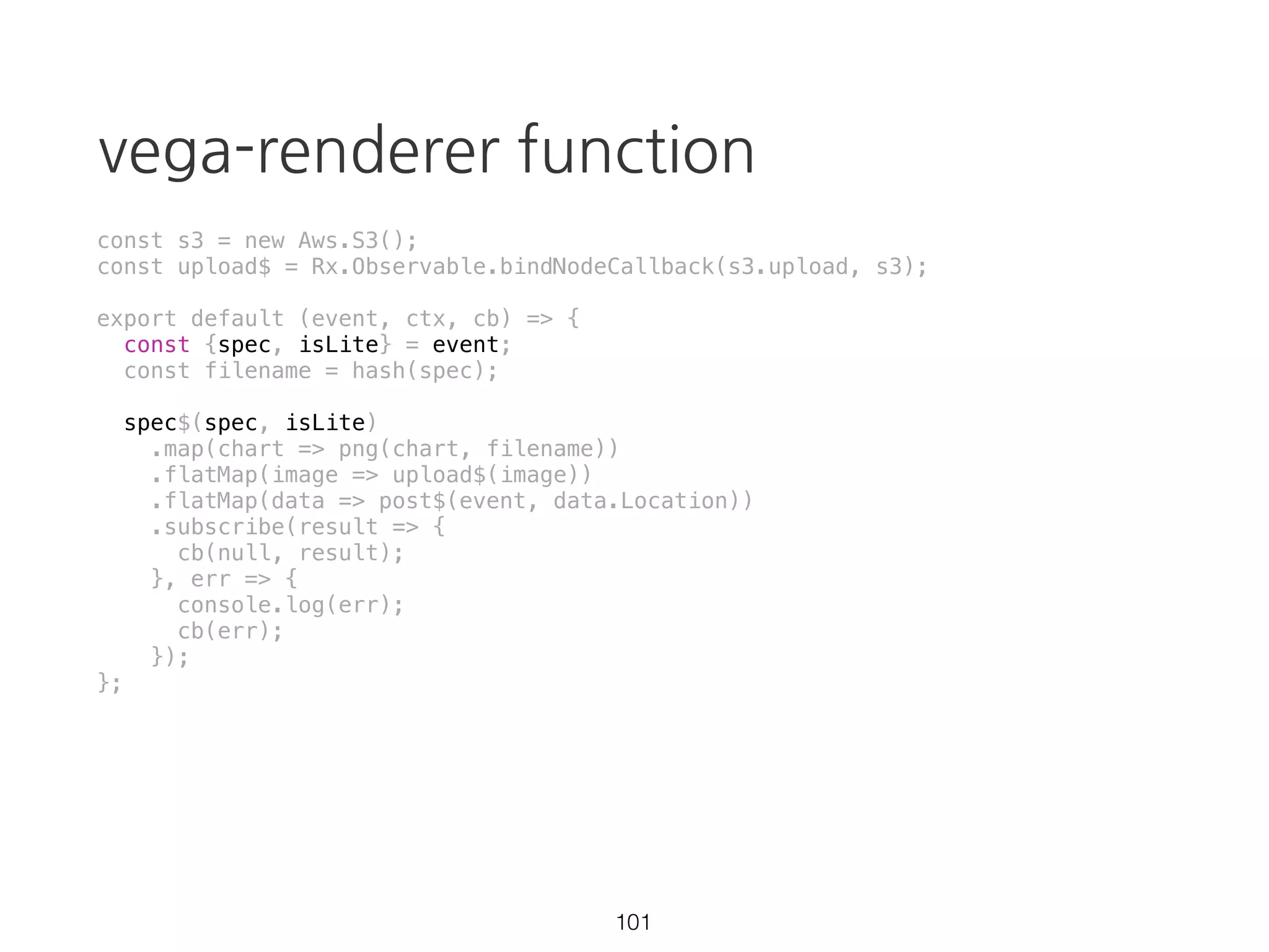 combineLatest
combineLatest(
[...0...1...2...3...4...], // source1
[.......@], // source2
[...........#] // source3
)
[
...........[2, @, #]...[3, @, #]...[4, @, #]...
]
63
 