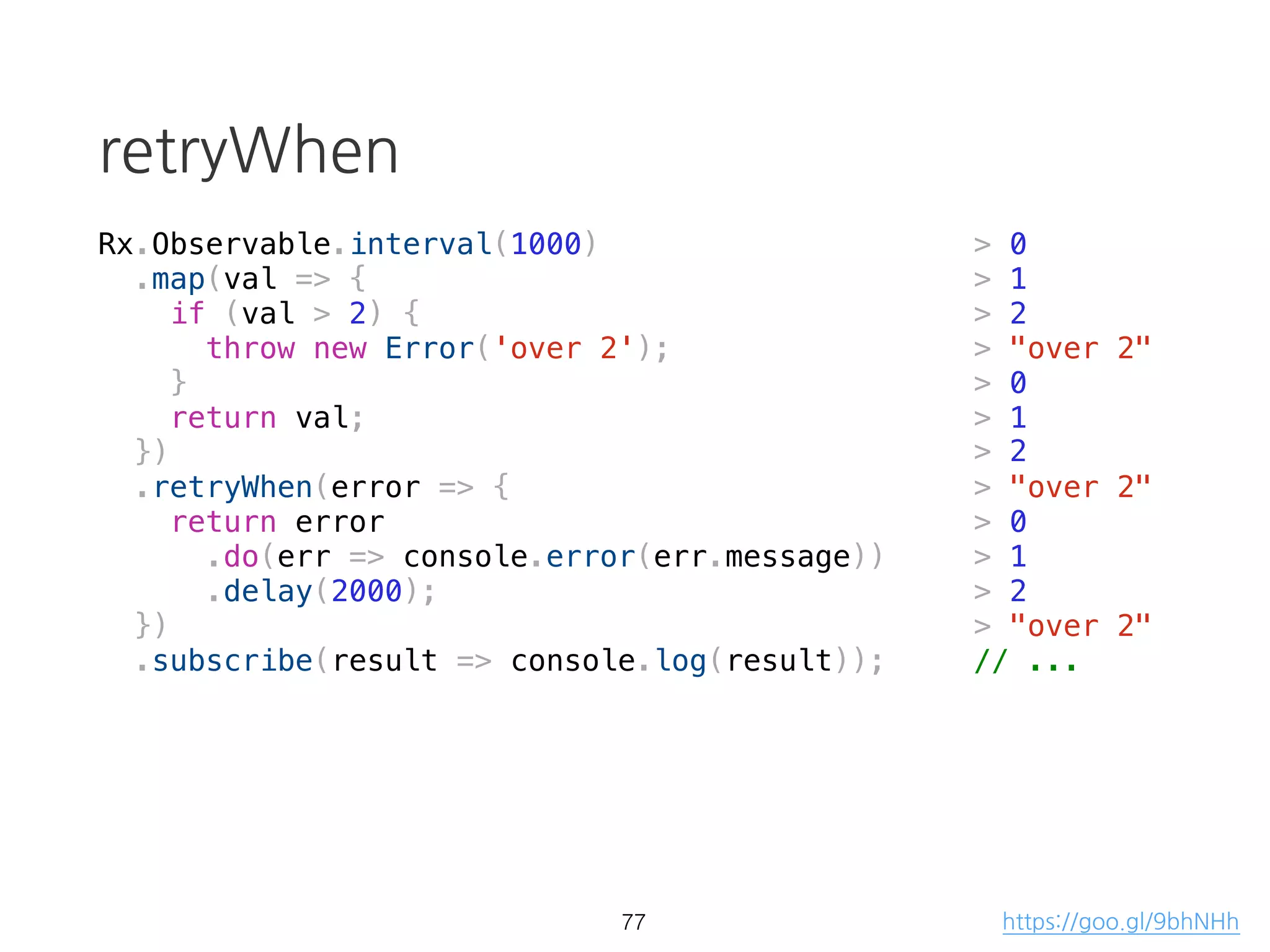 mergeMap (flatMap)
[..1..2..3].mergeMap(d => [...d])
[[...1]..[...2]..[...3]]
[....1......2......3]
50
source projection
result
 