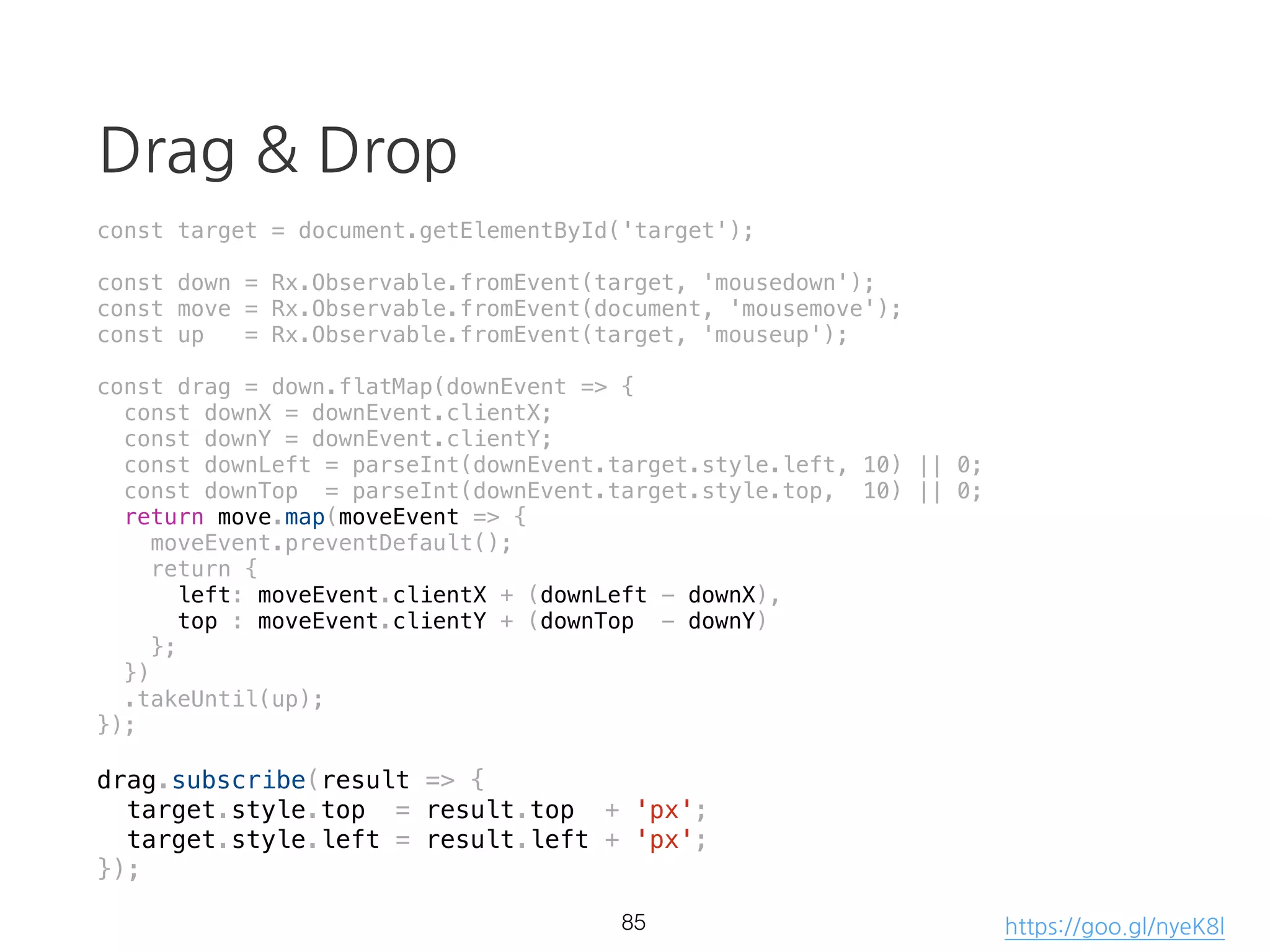 filtering
• filter
• take
• takeUntil 🌟
55
 