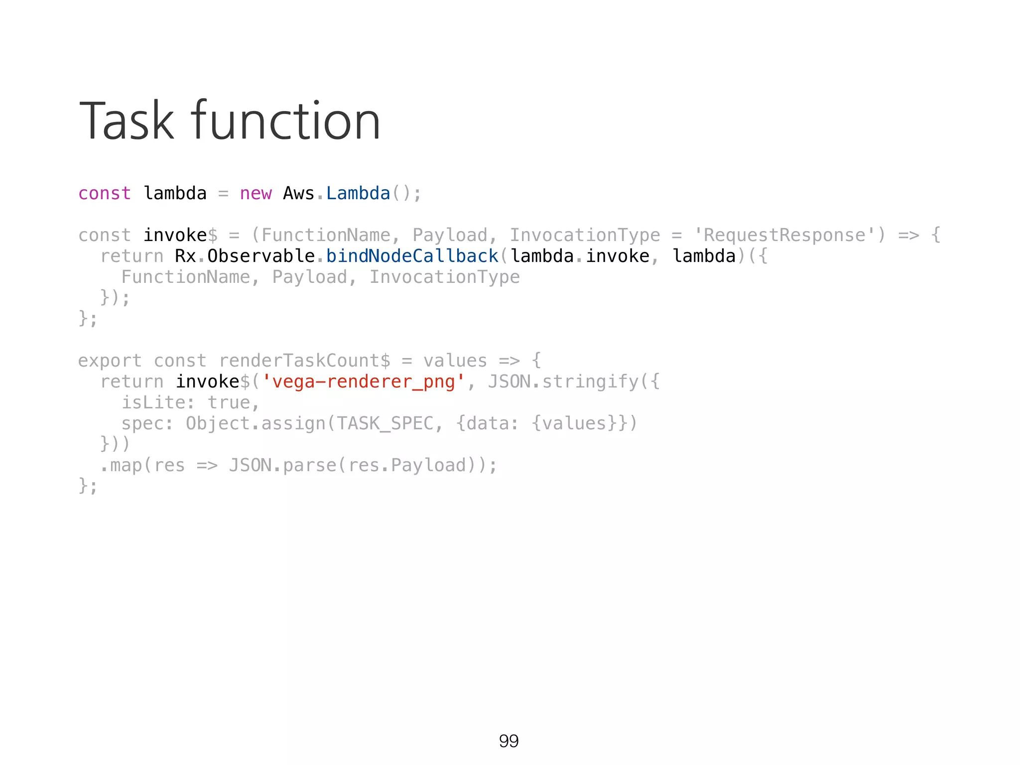 combineLatest
combineLatest(
[...0...1...2...3...4...], // source1
[.......@], // source2
[...........#] // source3
)
[
...........[2, @, #]...[3, @, #]...[4, @, #]...
]
63
 