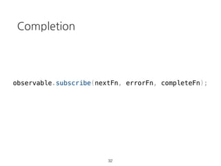 Promise: not lazy
const p = new Promise(resolve => {
setTimeout(() => {
resolve(‘run');
}, 1000);
console.log('started');
});
24
executor
 