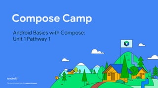 This work is licensed under the Apache 2.0 License
Compose Camp
Android Basics with Compose:
Unit 1 Pathway 1
 