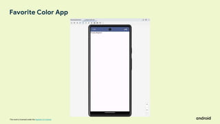 This work is licensed under the Apache 2.0 License
Favorite Color App
 