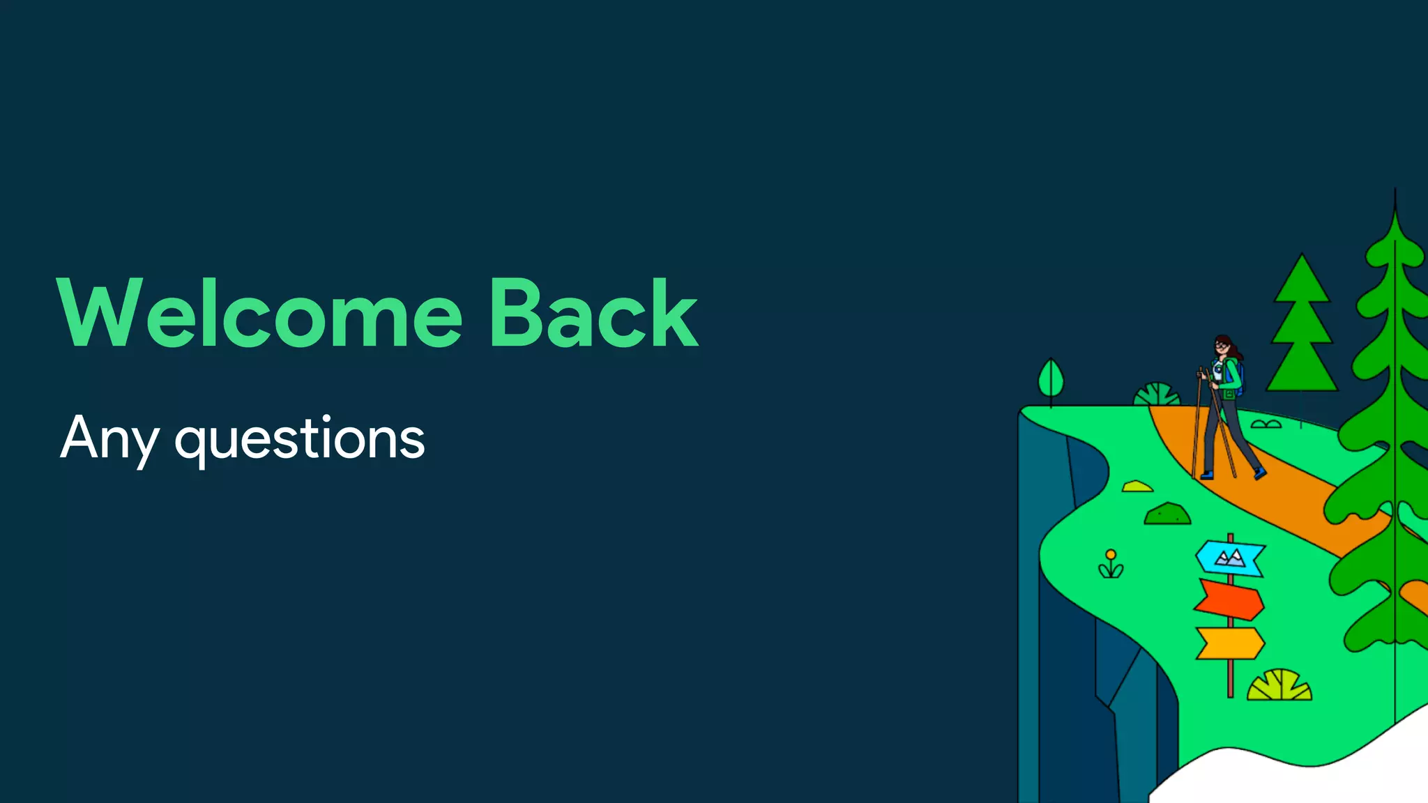 Welcome Back
Any questions
 