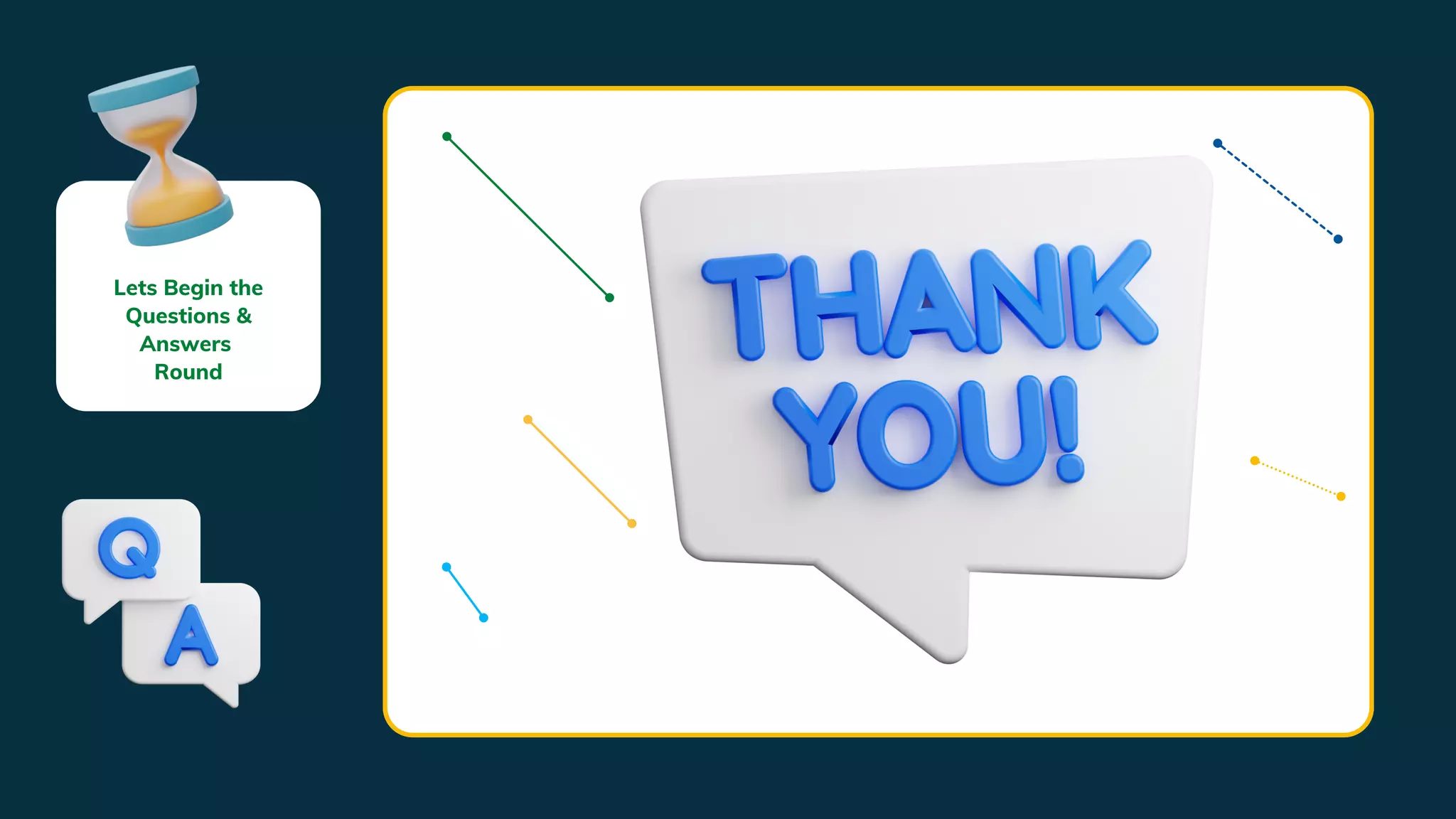 Lets Begin the
Questions &
Answers
Round
 