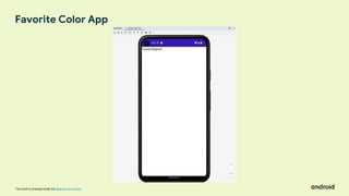 This work is licensed under the Apache 2.0 License
Favorite Color App
 