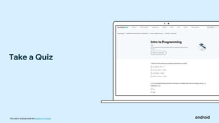 This work is licensed under the Apache 2.0 License
Take a Quiz
 