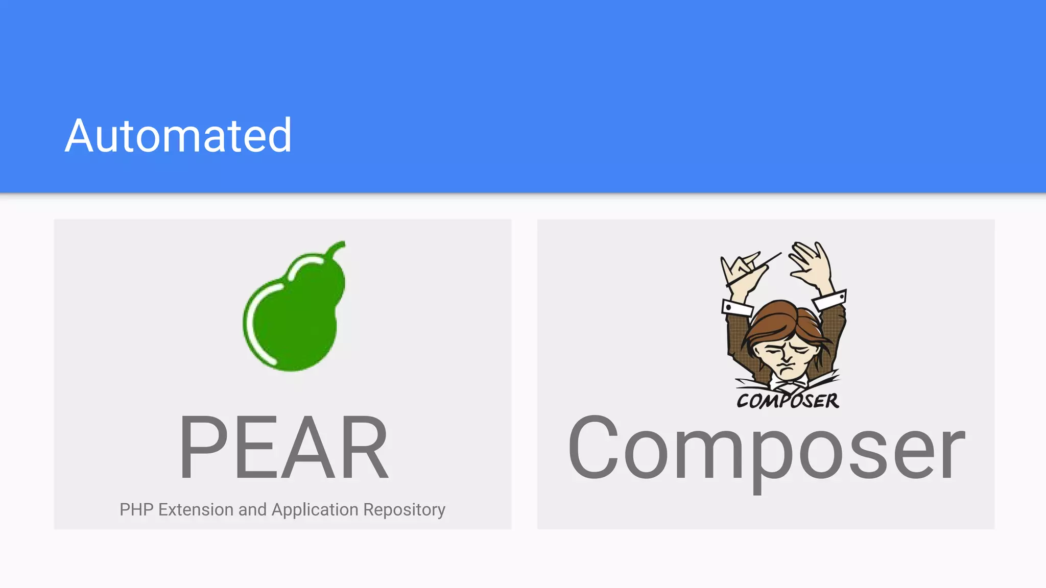 Automated
PEARPHP Extension and Application Repository
Composer
 