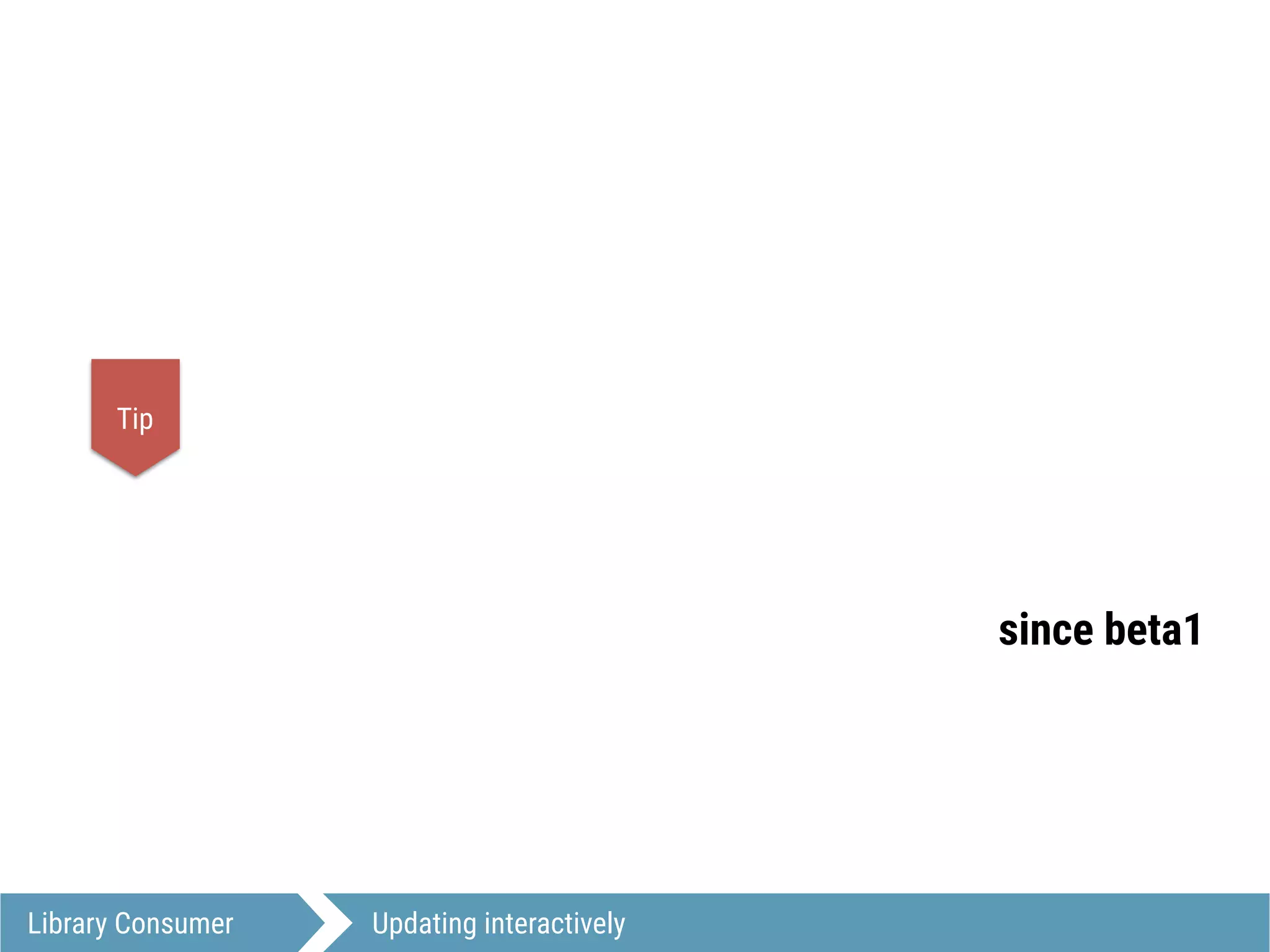 Tip
since beta1
Library Consumer Updating interactively
 