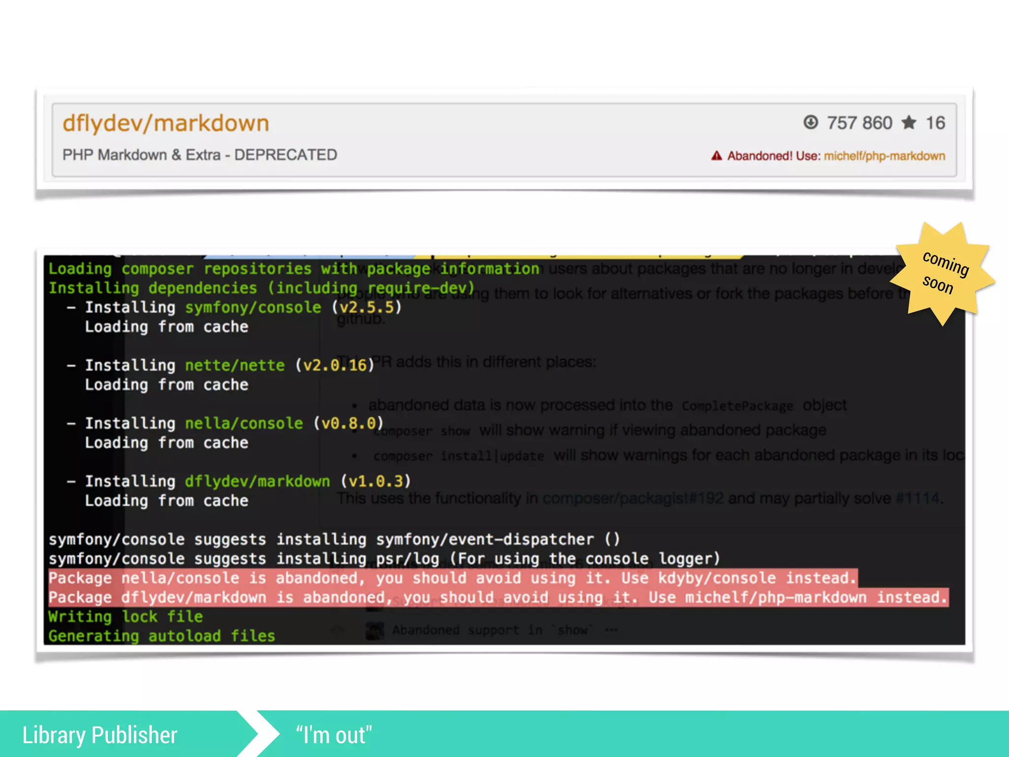 Library Publisher “I'm out" 
coming 
soon 
 