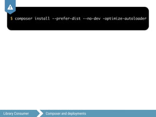 Library Consumer Composer and deployments
$ composer install --prefer-dist --no-dev -optimize-autoloader
,
 