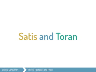 Library Consumer Private Packages and Proxy
Satis and Toran
 