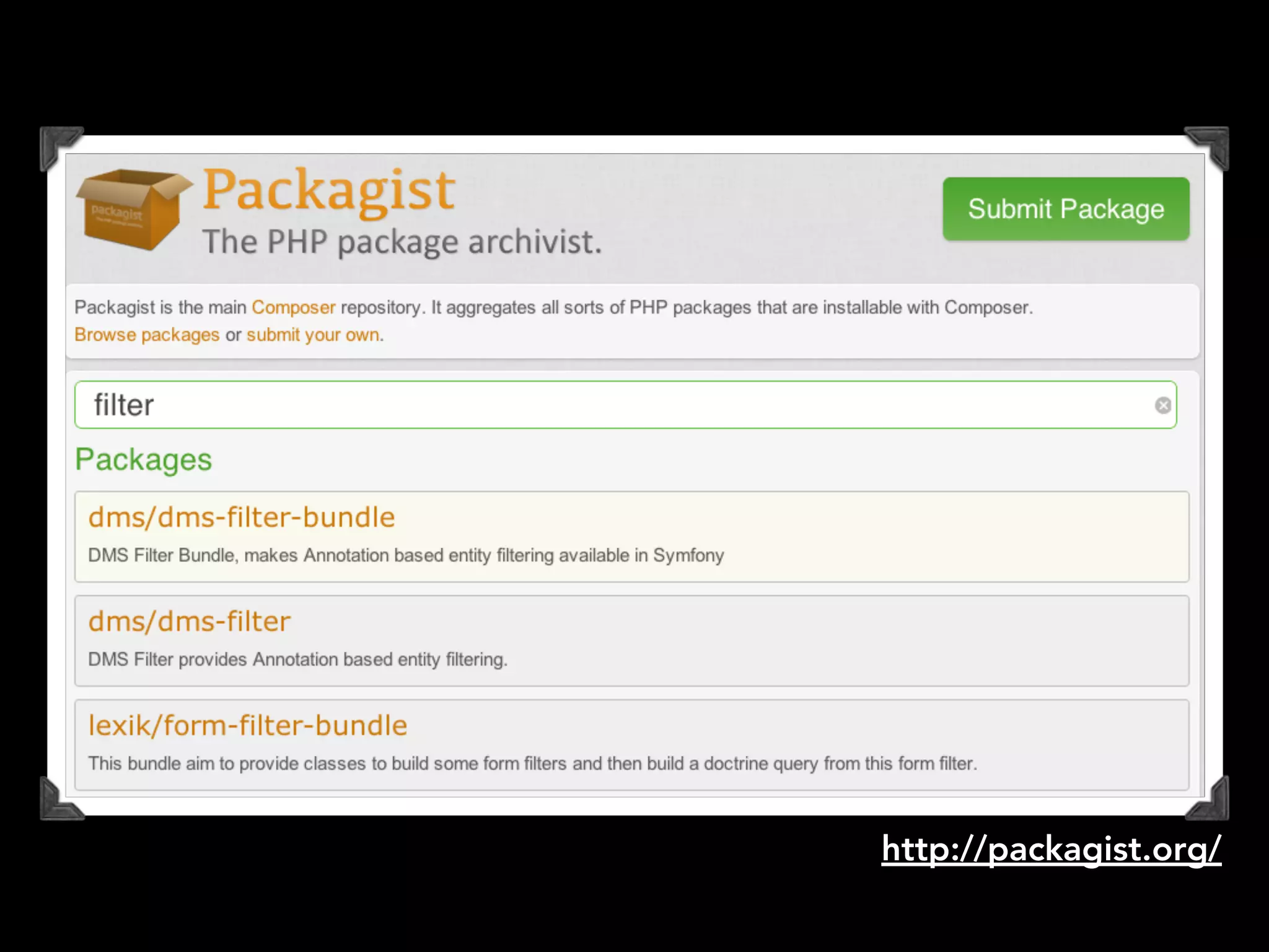 http://packagist.org/
 