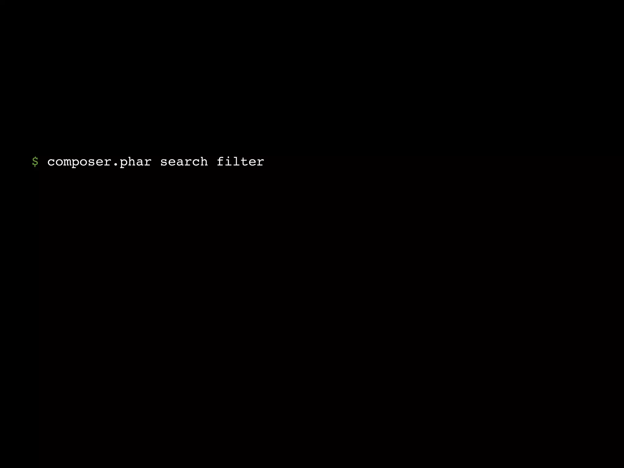 $ composer.phar search filter
 