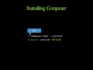 I.0('&&)./ C!"p#$r
$ composer.phar --version
Composer version 7073d38
php
 