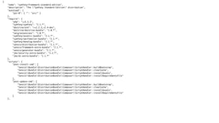 {
    "name": "symfony/framework-standard-edition",
    "description": "The "Symfony Standard Edition" distribution",
    "autoload": {
        "psr-0": { "": "src/" }
    },
    "require": {
        "php": ">=5.3.3",
        "symfony/symfony": "2.1.*",
        "doctrine/orm": ">=2.2.3,<2.4-dev",
        "doctrine/doctrine-bundle": "1.0.*",
        "twig/extensions": "1.0.*",
        "symfony/assetic-bundle": "2.1.*",
        "symfony/swiftmailer-bundle": "2.1.*",
        "symfony/monolog-bundle": "2.1.*",
        "sensio/distribution-bundle": "2.1.*",
        "sensio/framework-extra-bundle": "2.1.*",
        "sensio/generator-bundle": "2.1.*",
        "jms/security-extra-bundle": "1.2.*",
        "jms/di-extra-bundle": "1.1.*"
    },
    "scripts": {
        "post-install-cmd": [
            "SensioBundleDistributionBundleComposerScriptHandler::buildBootstrap",
            "SensioBundleDistributionBundleComposerScriptHandler::clearCache",
            "SensioBundleDistributionBundleComposerScriptHandler::installAssets",
            "SensioBundleDistributionBundleComposerScriptHandler::installRequirementsFile"
        ],
        "post-update-cmd": [
            "SensioBundleDistributionBundleComposerScriptHandler::buildBootstrap",
            "SensioBundleDistributionBundleComposerScriptHandler::clearCache",
            "SensioBundleDistributionBundleComposerScriptHandler::installAssets",
            "SensioBundleDistributionBundleComposerScriptHandler::installRequirementsFile"
        ]
    },
 