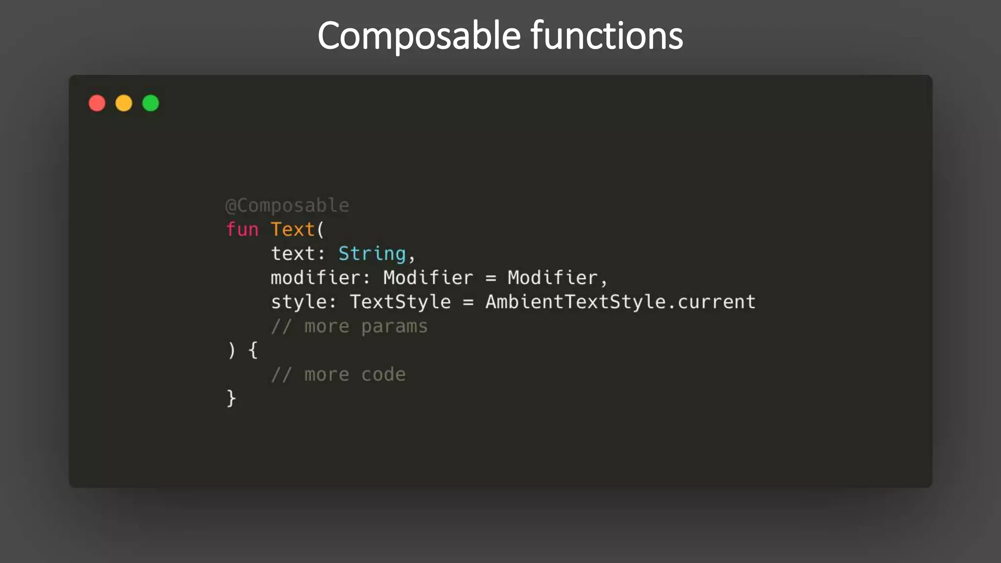 Composable functions