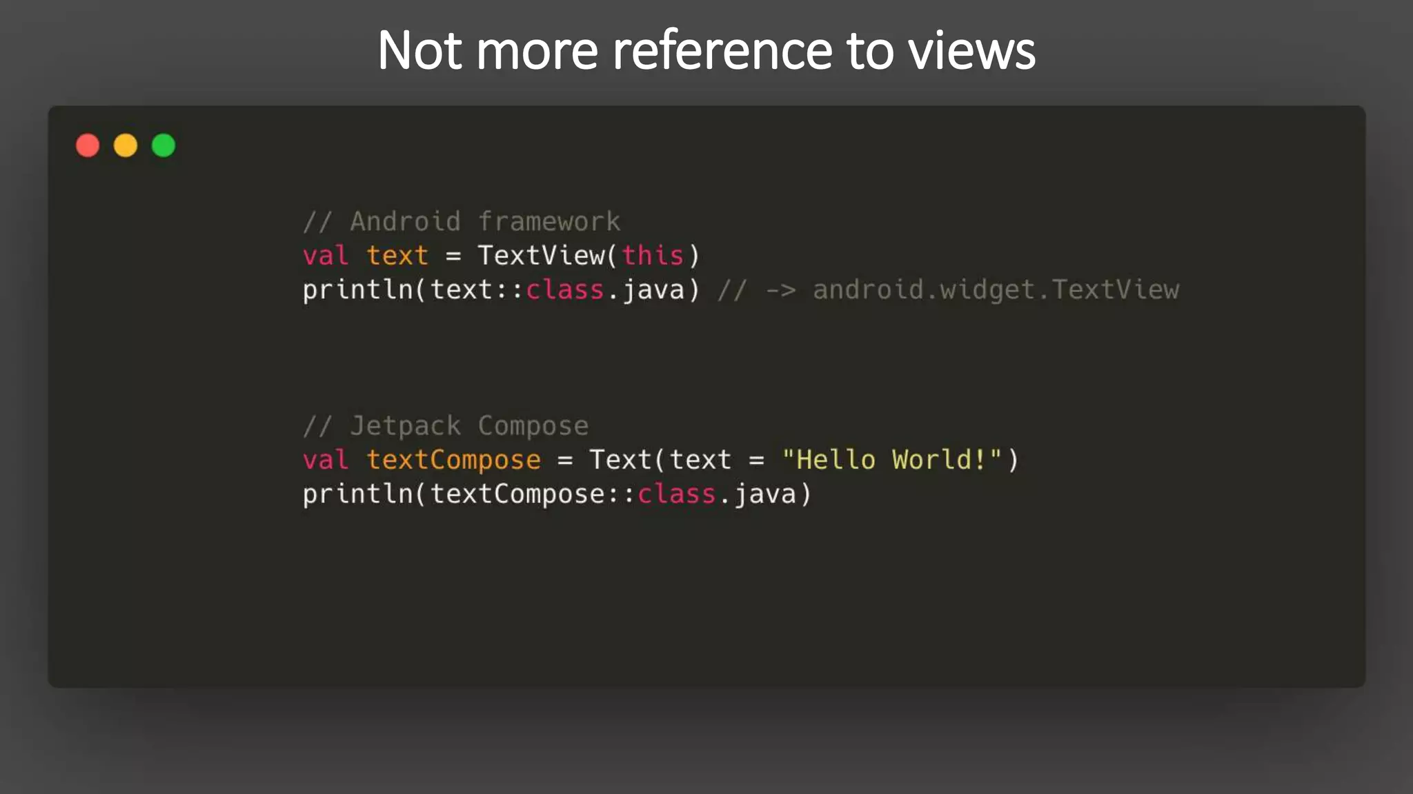 Not more reference to views