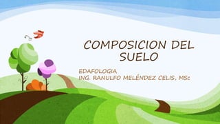 COMPOSICION DEL
SUELO
EDAFOLOGIA
ING. RANULFO MELÉNDEZ CELIS, MSc
 