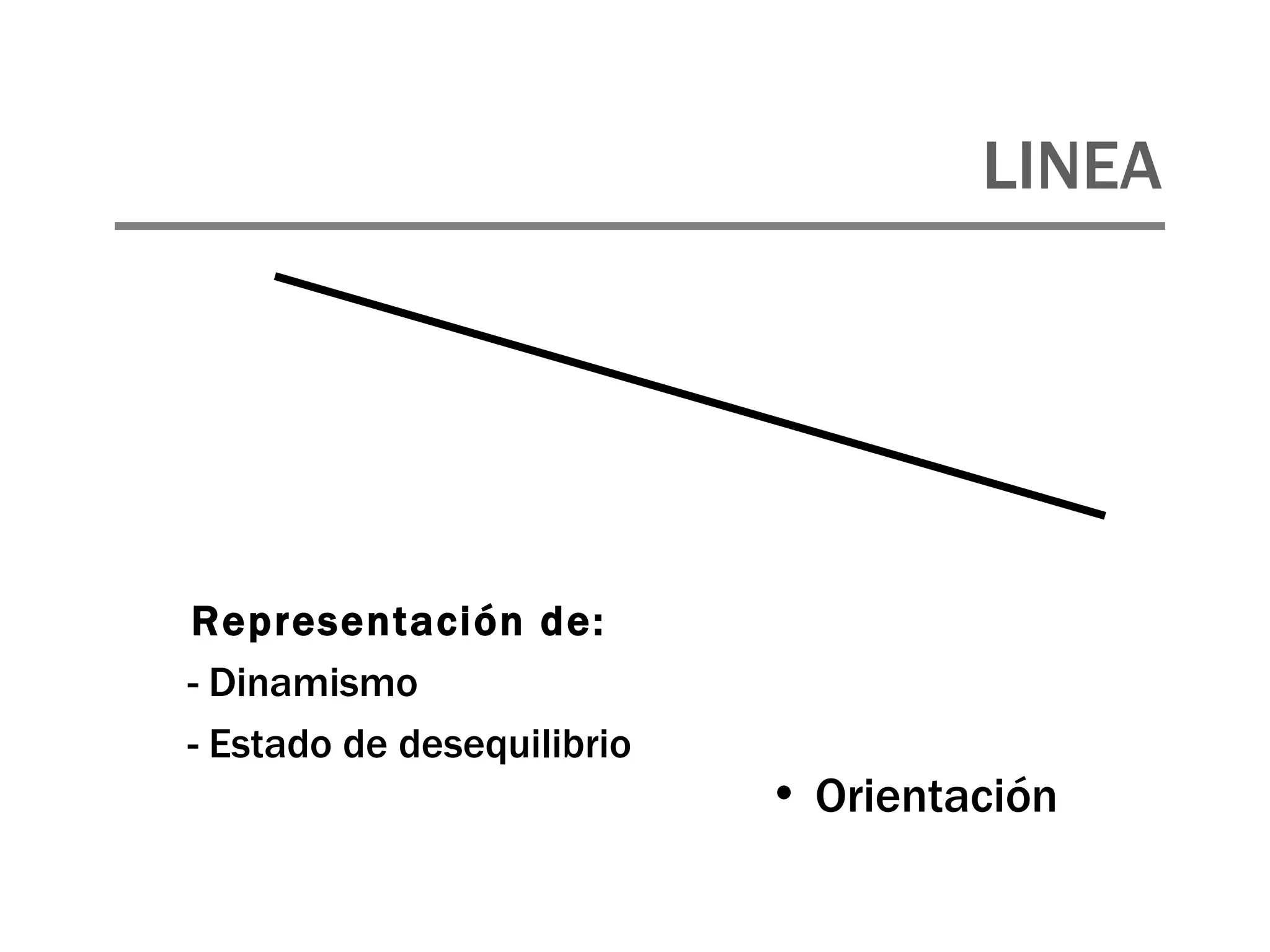 LINEA Orientación Representación de: - Dinamismo - Estado de desequilibrio 