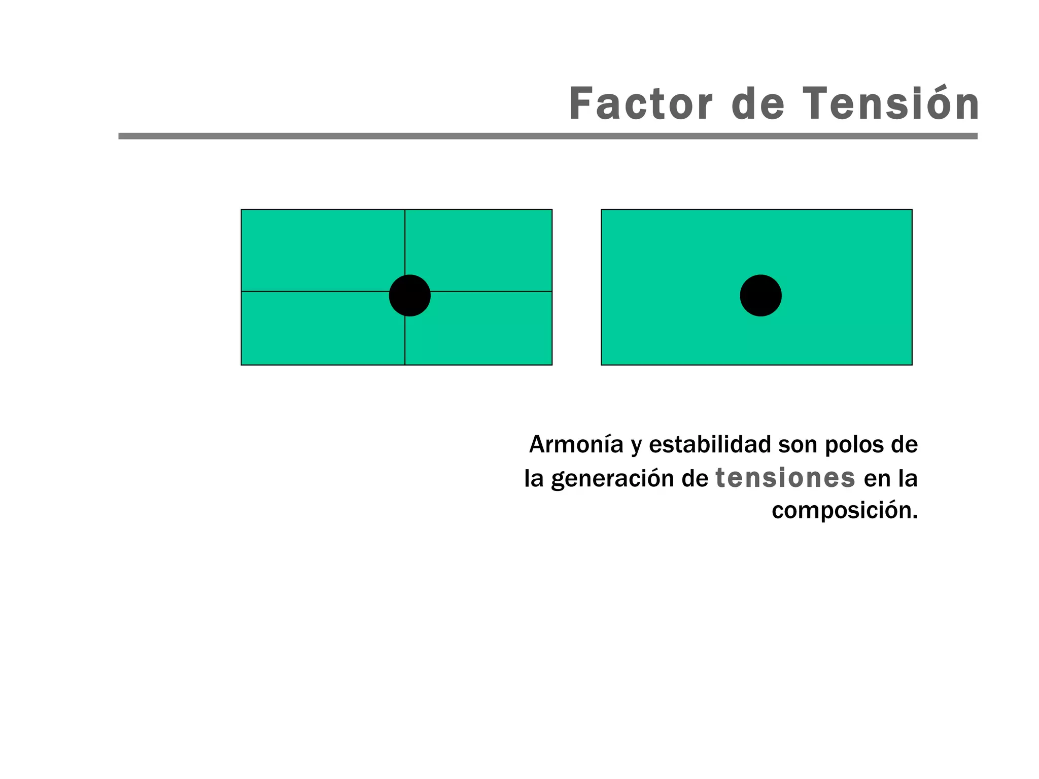 Factor de Tensión Armonía y estabilidad son polos de la generación de  tensiones  en la composición. 