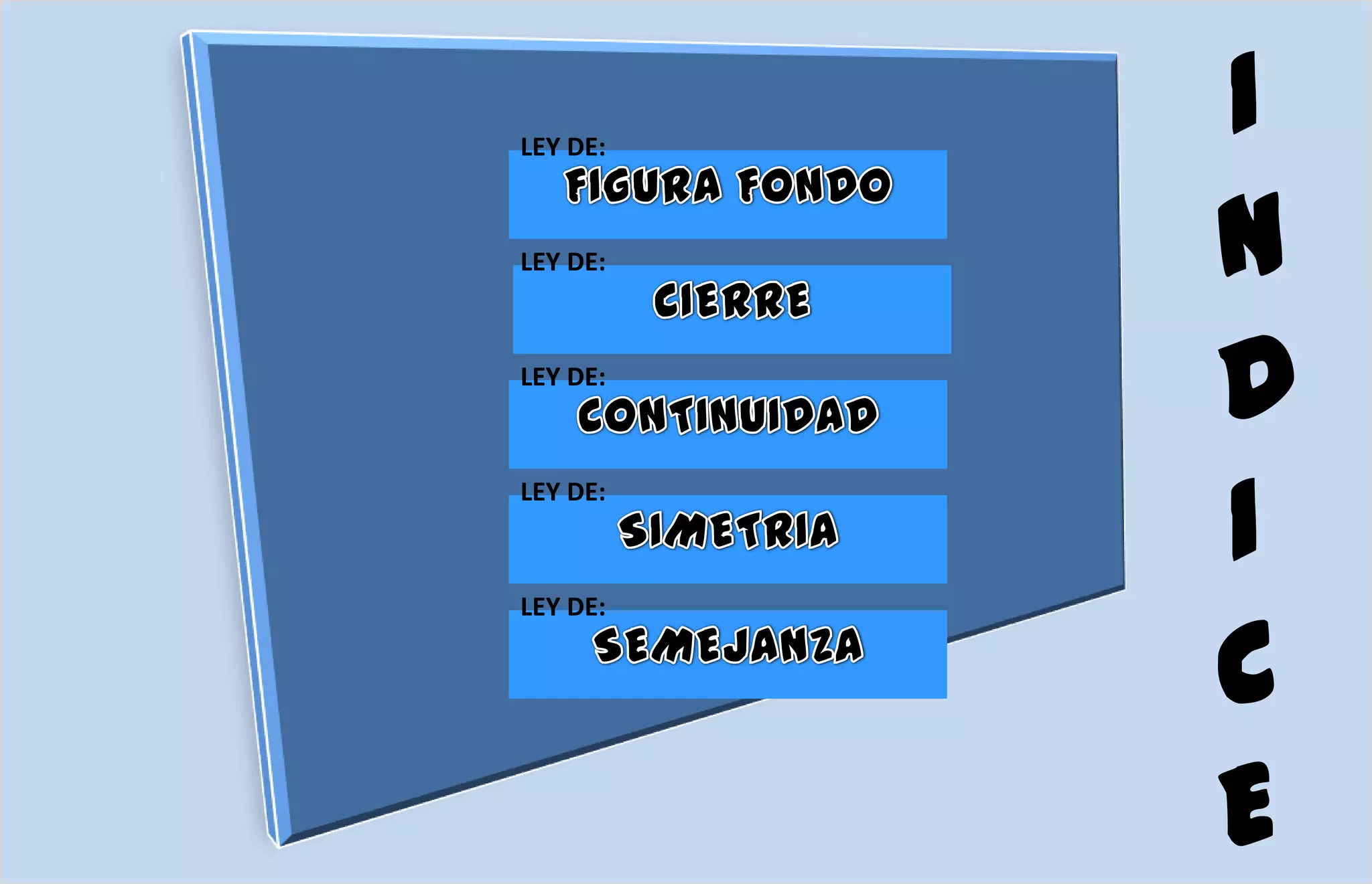 LEY DE:
I
LEY DE: N
LEY DE:
D
I
LEY DE:
C
LEY DE:
E