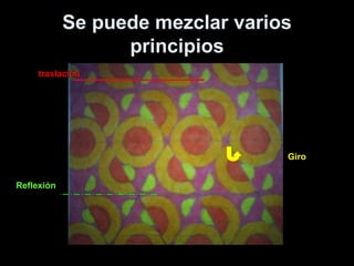 Se puede mezclar varios
                  principios
    traslación




                                  Giro


Reflexión
 