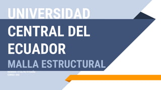 UNIVERSIDAD
CENTRAL DEL
ECUADOR
MALLA ESTRUCTURAL
NOMBRE: STALYN TITUAÑA
CURSO: 002
 