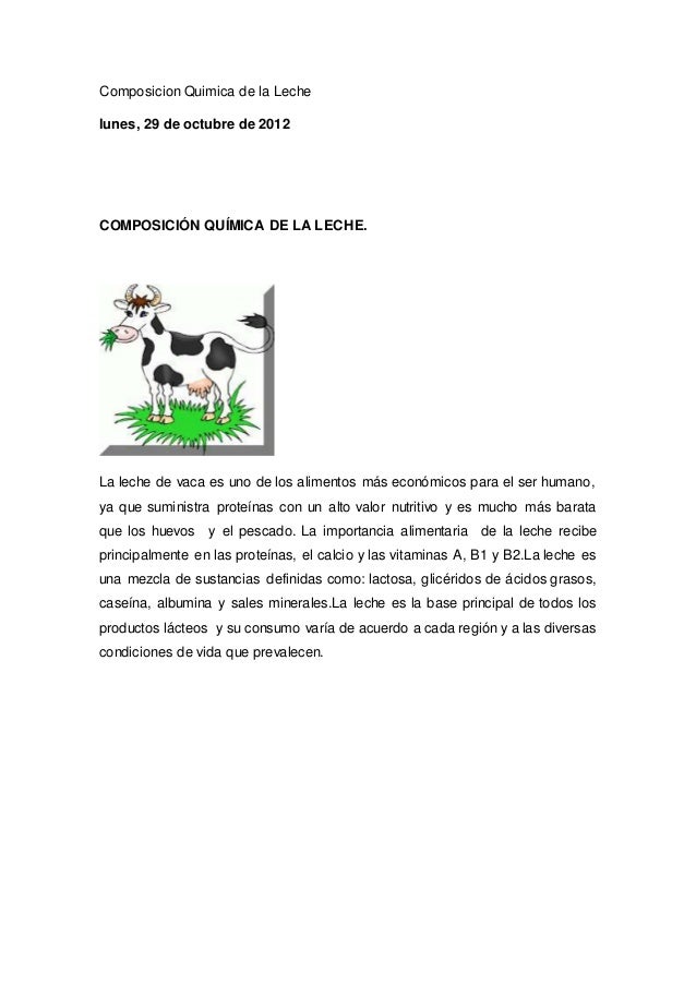 Composicion quimica de la leche