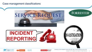 6Copyright © 2015 Capgemini and Sogeti. All Rights Reserved
Composing a Case management solution with SaaS, PaaS, On-prem products| 2nd June, 2016
Case management classifications
 