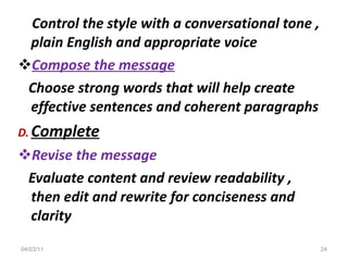 Composing A Message Composing business messages ppt | PPT