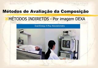 Métodos de Avaliação da Composição
MÉTODOS INDIRETOS - Por imagem DEXA
 