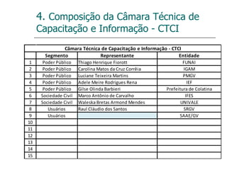 4.  Composição da Câmara Técnica de Capacitação e Informação - CTCI 