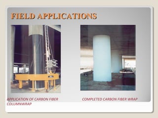 FIELD APPLICATIONSFIELD APPLICATIONS
APPLICATION OF CARBON FIBER
COLUMNWRAP
COMPLETED CARBON FIBER WRAP
 