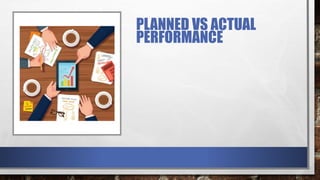 PLANNED VS ACTUAL
PERFORMANCE
 