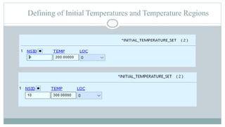 Defining of Initial Temperatures and Temperature Regions
 