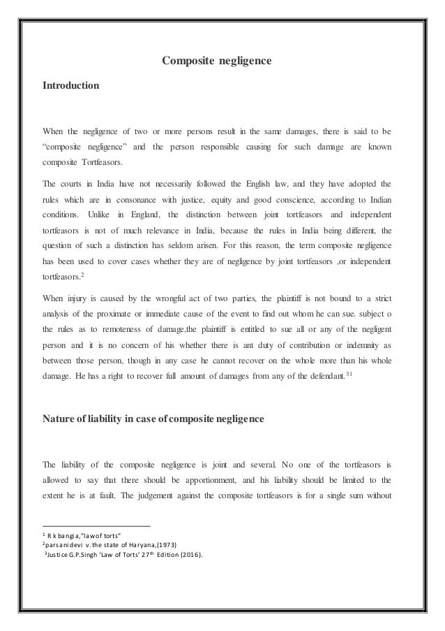 Negligence essay