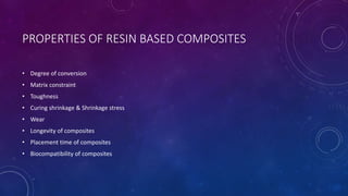 Resin Base Matrix Composite resins I | PPTX