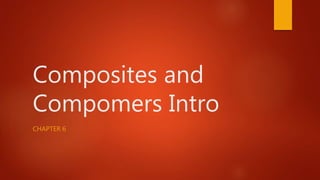 Composites and
Compomers Intro
CHAPTER 6
 