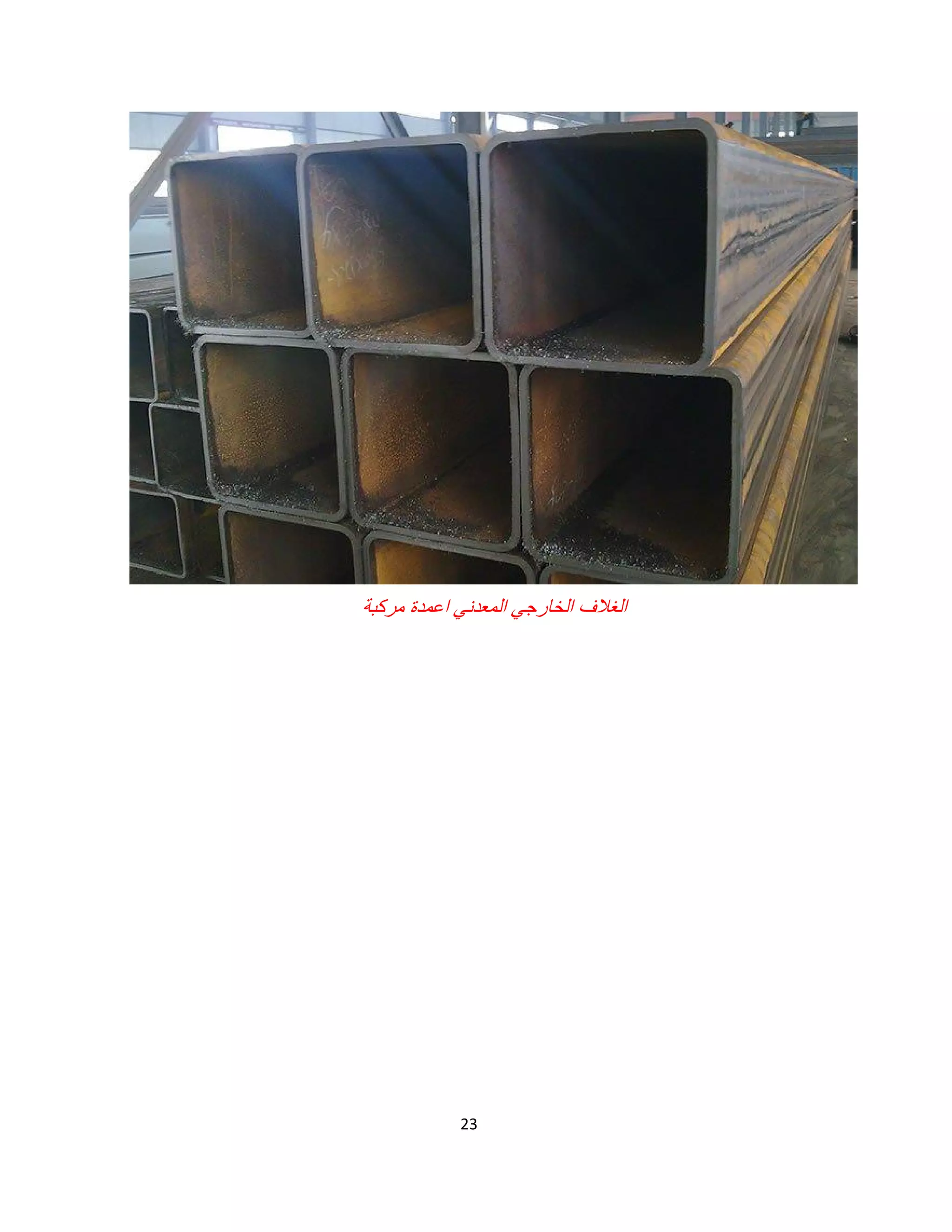 23
‫ﻣرﻛﺑﺔ‬ ‫اﻋﻣدة‬ ‫اﻟﻣﻌدﻧﻲ‬ ‫اﻟﺧﺎرﺟﻲ‬ ‫اﻟﻐﻼف‬
 